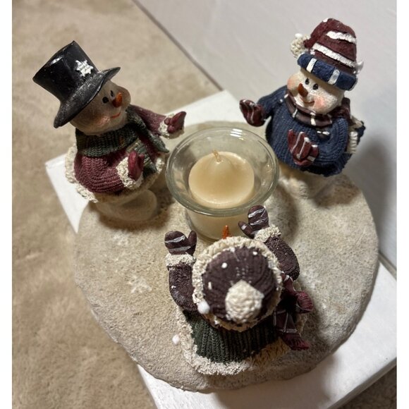 Circle of Snow Friends Candle Holder Regal Greetings & Gifts Winter Decor 7.5" - Picture 5 of 9